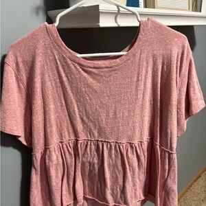 Pink Hollister baby doll tshirt- pink heather